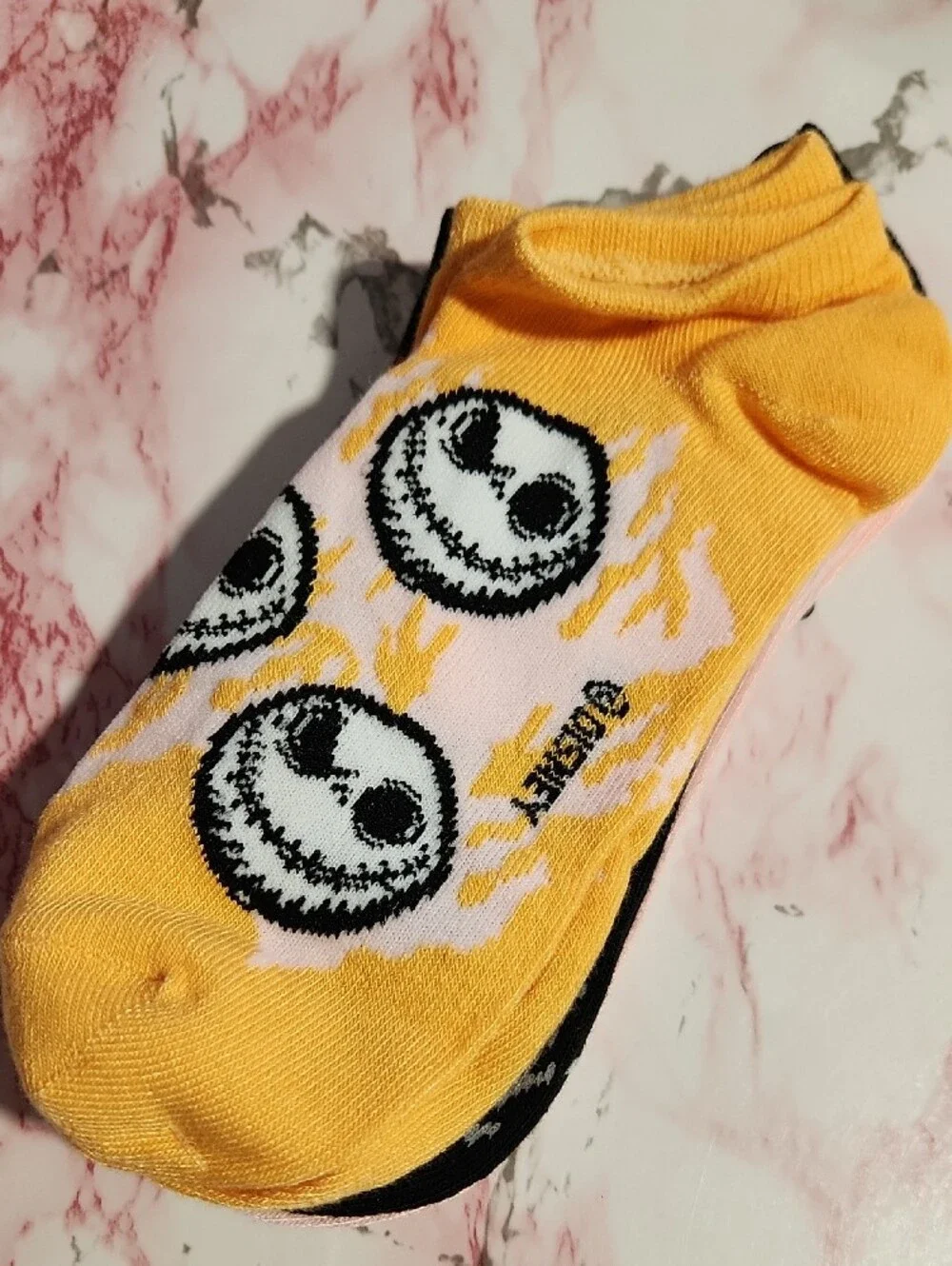 The Nightmare Before Christmas Jack Skellington Pink No-Show Socks